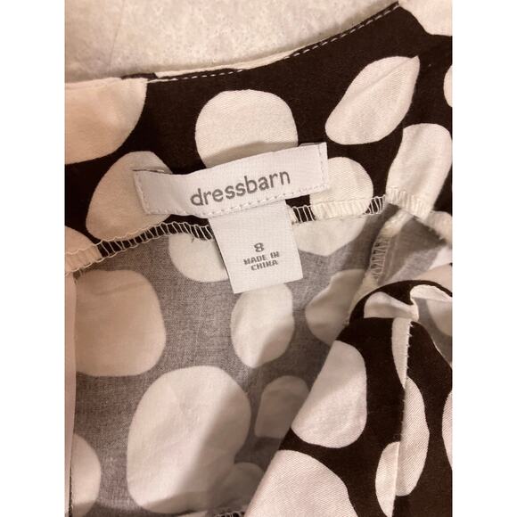 Dressbarn Brown & White Midi Sundress Women’s Size 8 Medium – Summer Boho Style - Picture 2 of 5